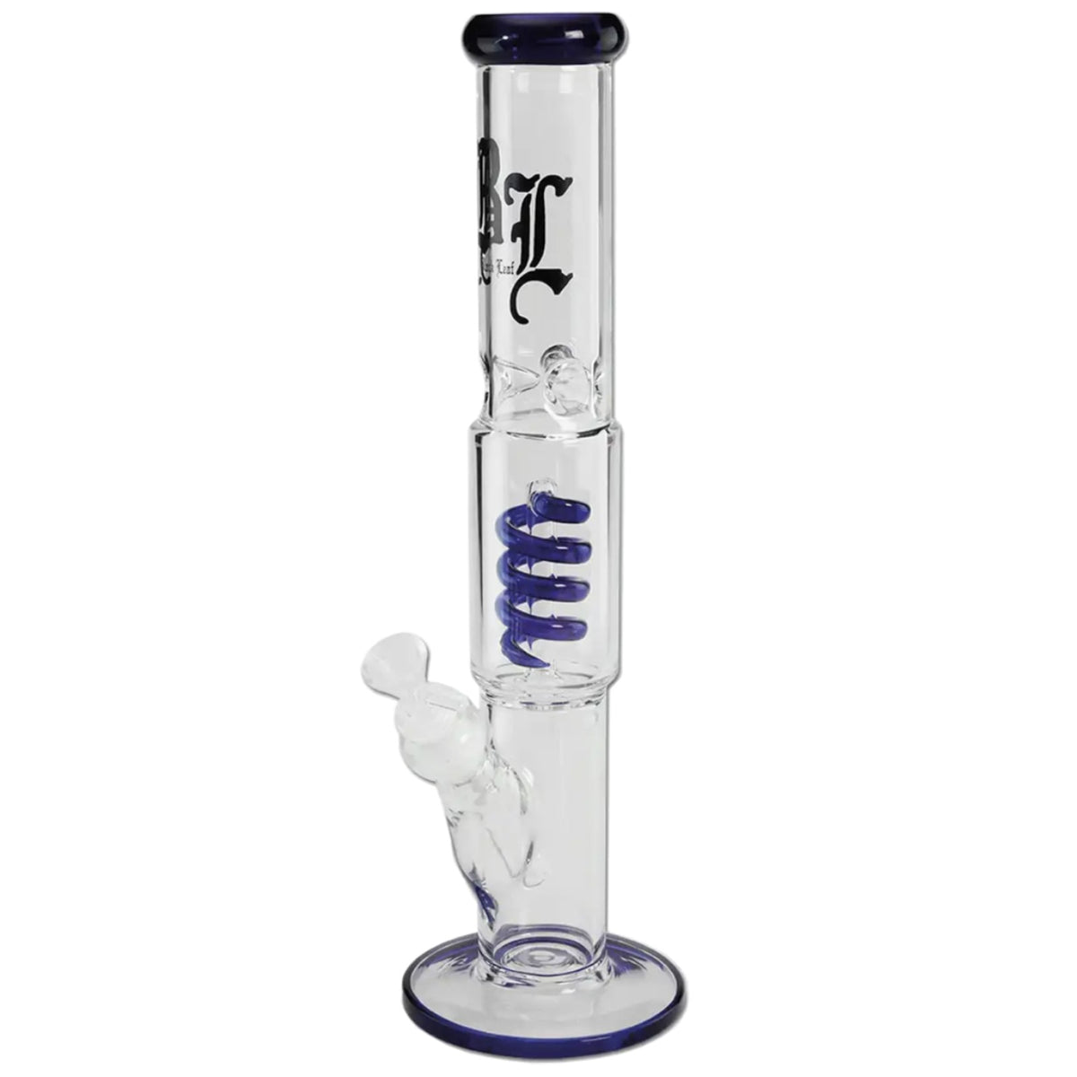 Black Leaf Ice Bong with Spiral sininen 39 cm