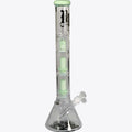Black Leaf Beaker Ice Bong 2x UFO Percolator vaaleanvihreä
